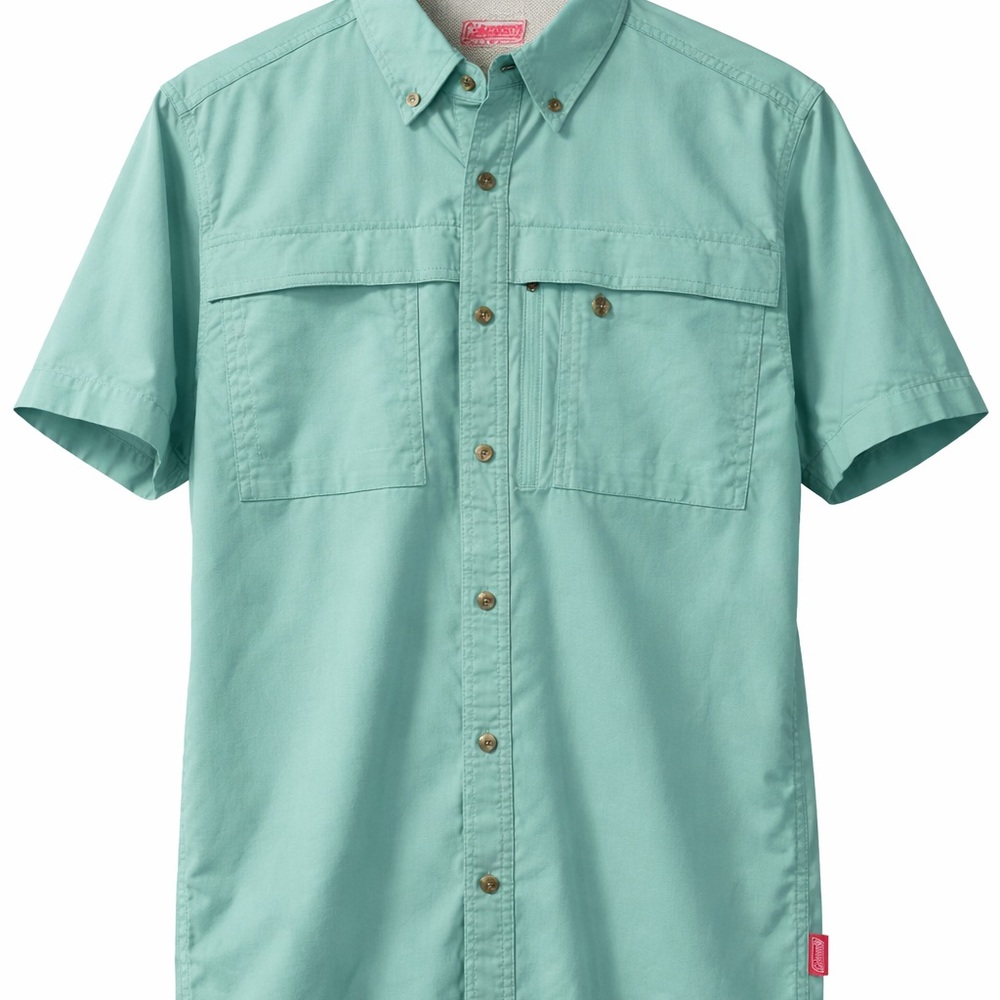 Coleman Mint Fishing Button Down Shirt Size L 21x29